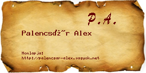 Palencsár Alex névjegykártya