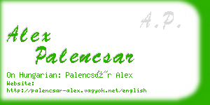 alex palencsar business card